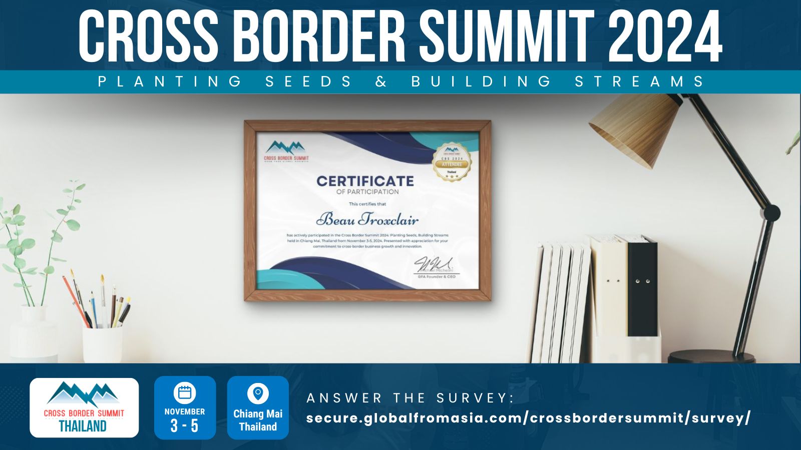 Featured image for “Get Your Very Own Certificate of Attendance: Cross Border Summit 2024”