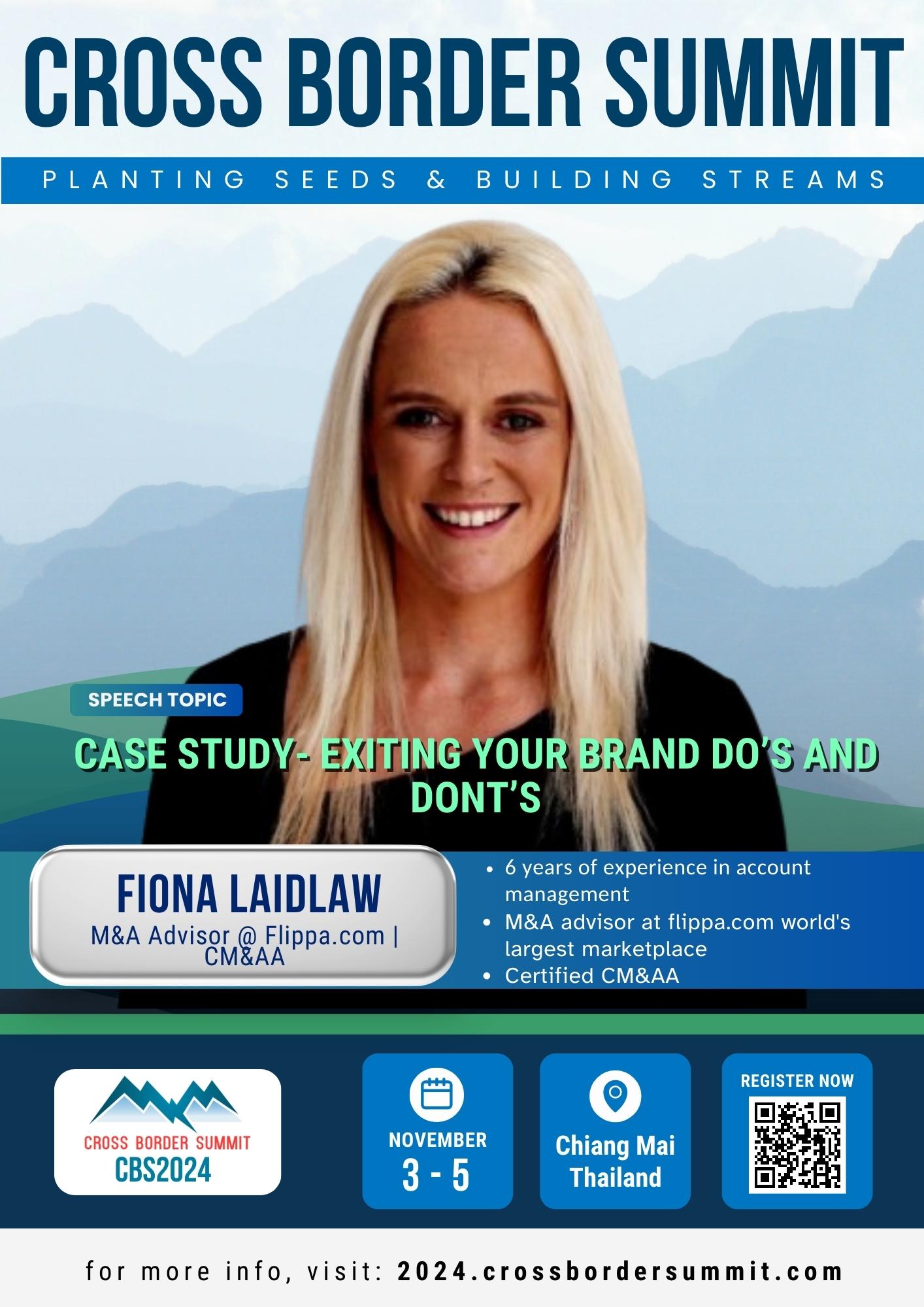 Featured image for “Speaker Spotlight: Fiona Laidlaw – M&A Advisor, Flippa.com & Certified CM&AA”